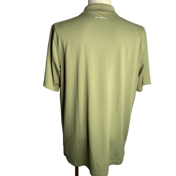 Eddie Bauer Athletic Polo Shirt L Tall Green Buttons Short Sleeve Collar Golf - Picture 4 of 6